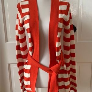 Trina Turk Red striped cardigans Sweater size P